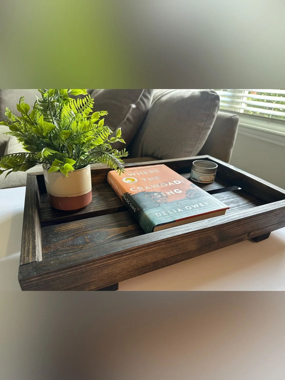 Wet Dog Workshop Handmade Rustic Wood Coffee Table Tray